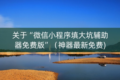 关于“微信小程序填大坑辅助器免费版”（神器最新免费)