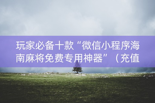 玩家必备十款“微信小程序海南麻将免费专用神器”（充值会提高胜率么)