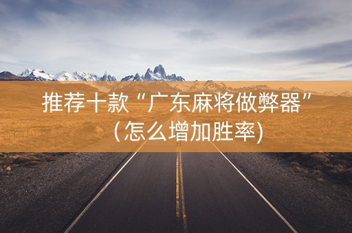 推荐十款“广东麻将做弊器”（怎么增加胜率)
