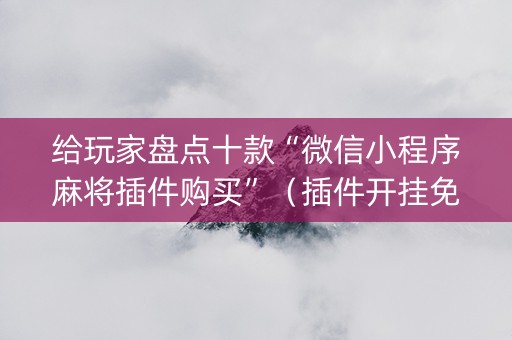 给玩家盘点十款“微信小程序麻将插件购买”（插件开挂免费AI)