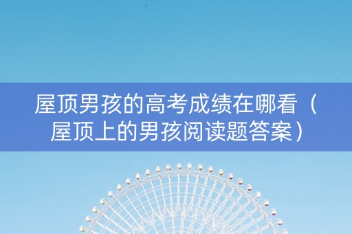 屋顶男孩的高考成绩在哪看（屋顶上的男孩阅读题答案）