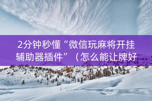 2分钟秒懂“微信玩麻将开挂辅助器插件”（怎么能让牌好一点)