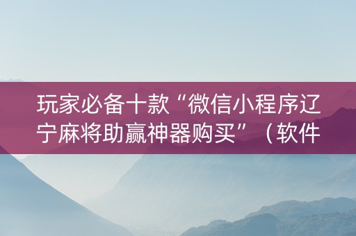 玩家必备十款“微信小程序辽宁麻将助赢神器购买”（软件出售)
