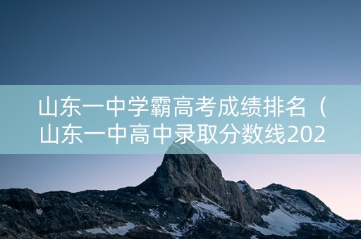 山东一中学霸高考成绩排名（山东一中高中录取分数线2021年）