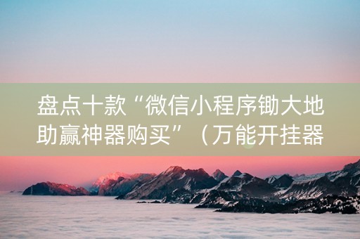 盘点十款“微信小程序锄大地助赢神器购买”（万能开挂器)