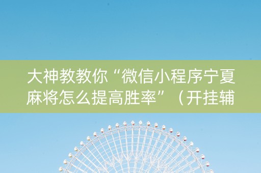 大神教教你“微信小程序宁夏麻将怎么提高胜率”（开挂辅助器脚本)