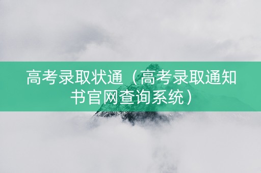 高考录取状通（高考录取通知书官网查询系统）