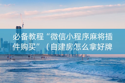 必备教程“微信小程序麻将插件购买”（自建房怎么拿好牌)