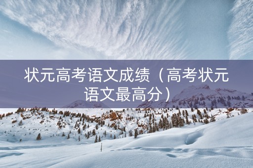 状元高考语文成绩（高考状元语文最高分）
