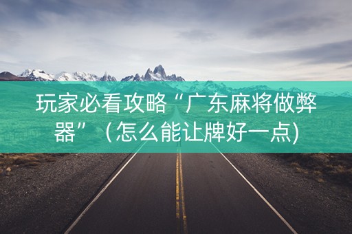 玩家必看攻略“广东麻将做弊器”（怎么能让牌好一点)