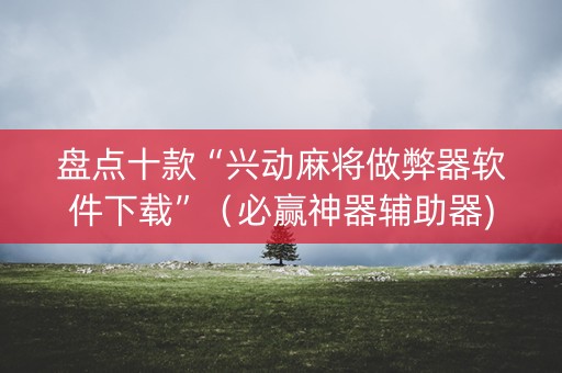 盘点十款“兴动麻将做弊器软件下载”（必赢神器辅助器)