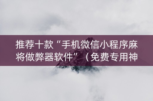 推荐十款“手机微信小程序麻将做弊器软件”（免费专用神器)