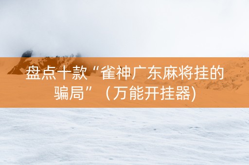 盘点十款“雀神广东麻将挂的骗局”（万能开挂器)