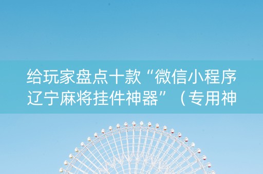 给玩家盘点十款“微信小程序辽宁麻将挂件神器”（专用神器下载)