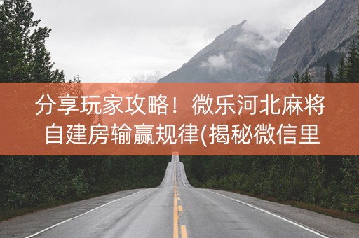 分享玩家攻略！微乐河北麻将自建房输赢规律(揭秘微信里自建房怎么赢)