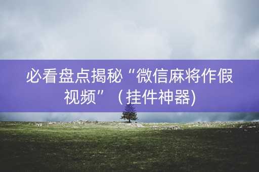 必看盘点揭秘“微信麻将作假视频”（挂件神器)