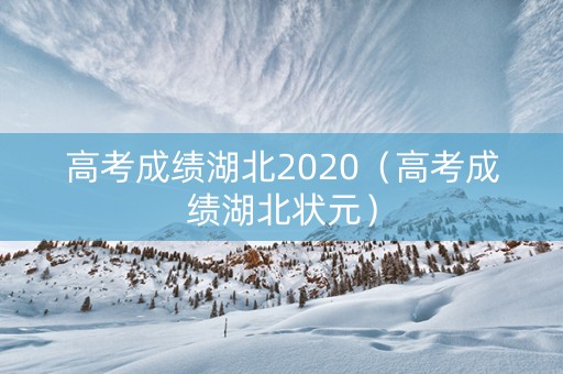 高考成绩湖北2020（高考成绩湖北状元）