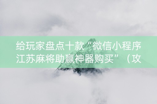 给玩家盘点十款“微信小程序江苏麻将助赢神器购买”（攻略插件)