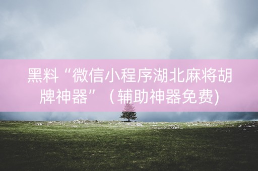 黑料“微信小程序湖北麻将胡牌神器”（辅助神器免费)