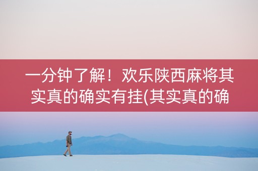 一分钟了解！欢乐陕西麻将其实真的确实有挂(其实真的确实有挂)