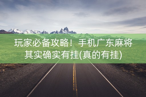 玩家必备攻略！手机广东麻将其实确实有挂(真的有挂)
