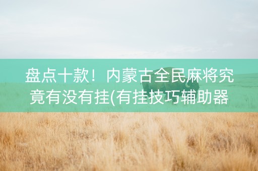 盘点十款！内蒙古全民麻将究竟有没有挂(有挂技巧辅助器)