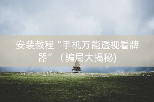 安装教程“手机万能透视看牌器”（骗局大揭秘)