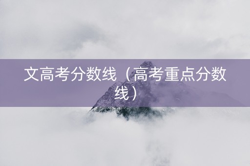 文高考分数线（高考重点分数线）