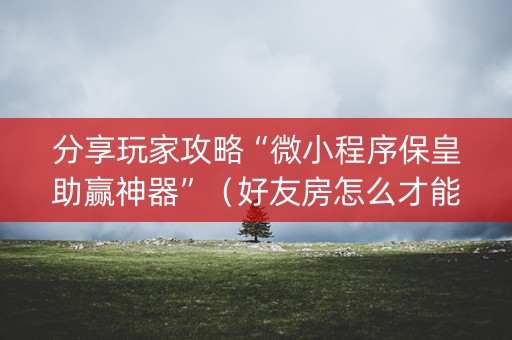 分享玩家攻略“微小程序保皇助赢神器”（好友房怎么才能赢)