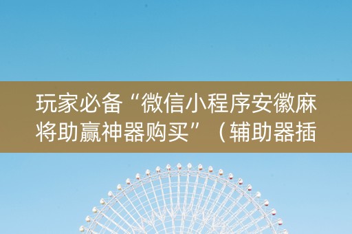 玩家必备“微信小程序安徽麻将助赢神器购买”（辅助器插件)
