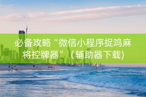 必备攻略“微信小程序捉鸡麻将控牌器”（辅助器下载)