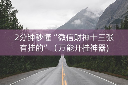 2分钟秒懂“微信财神十三张有挂的”（万能开挂神器)