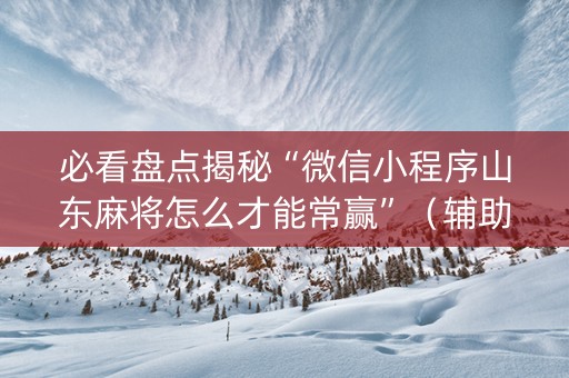 必看盘点揭秘“微信小程序山东麻将怎么才能常赢”（辅助器通用版)