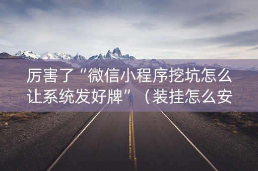 厉害了“微信小程序挖坑怎么让系统发好牌”（装挂怎么安装)