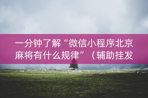 一分钟了解“微信小程序北京麻将有什么规律”（辅助挂发牌规律)