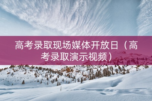 高考录取现场媒体开放日（高考录取演示视频）