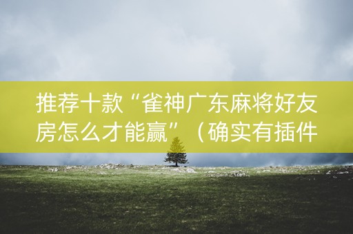 推荐十款“雀神广东麻将好友房怎么才能赢”（确实有插件吗)