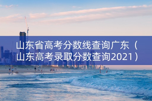 山东省高考分数线查询广东（山东高考录取分数查询2021）