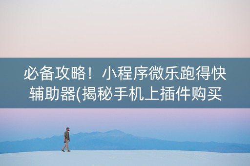 必备攻略！小程序微乐跑得快辅助器(揭秘手机上插件购买)