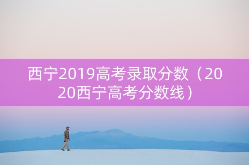 西宁2019高考录取分数（2020西宁高考分数线）