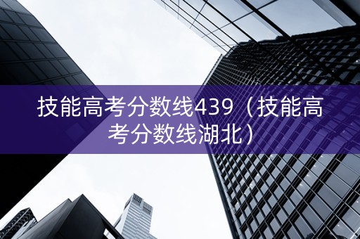 技能高考分数线439（技能高考分数线湖北）