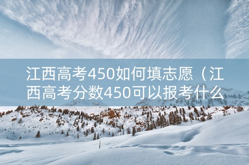 江西高考450如何填志愿（江西高考分数450可以报考什么学校）