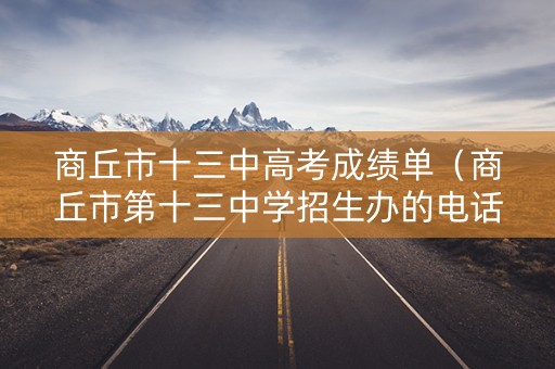 商丘市十三中高考成绩单（商丘市第十三中学招生办的电话）