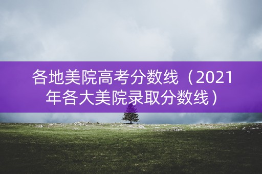 各地美院高考分数线（2021年各大美院录取分数线）
