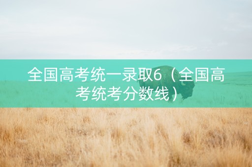 全国高考统一录取6（全国高考统考分数线）