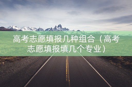 高考志愿填报几种组合（高考志愿填报填几个专业）