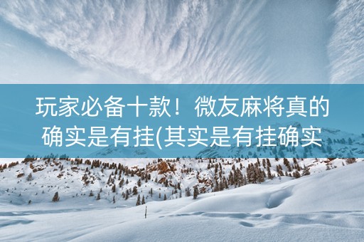 玩家必备十款！微友麻将真的确实是有挂(其实是有挂确实有挂)