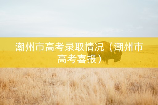 潮州市高考录取情况（潮州市高考喜报）