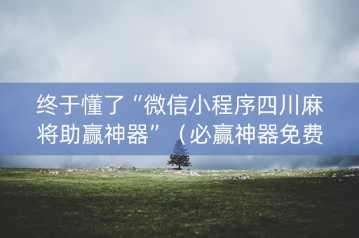 终于懂了“微信小程序四川麻将助赢神器”（必赢神器免费安装)