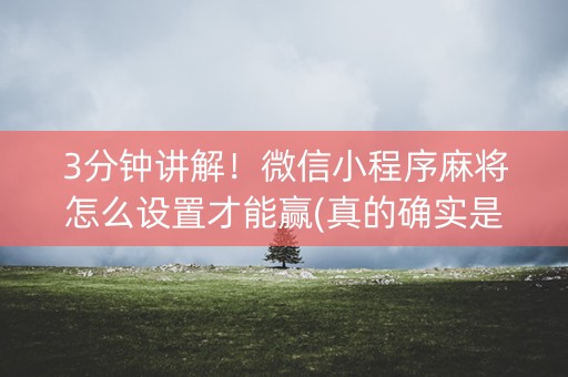 3分钟讲解！微信小程序麻将怎么设置才能赢(真的确实是有挂)
